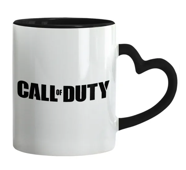 Call of Duty — Κούπα καρδιά χερούλι μαύρη, κεραμική, 330ml