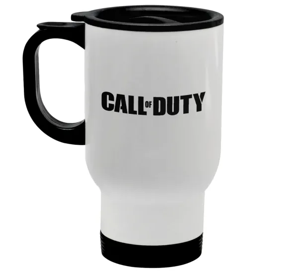Call of Duty — Stainless steel travel mug with lid, double wall white 450ml