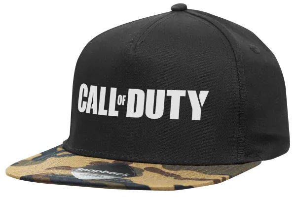 Call of Duty — Adult Flat Snapback Hat Black/Camouflage, (100% COTTON TWILL, ADULT, UNISEX, ONE SIZE)