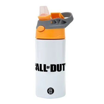 Call of Duty, Children's hot water bottle, stainless steel, with safety straw, Orange/Grey (360ml) BPA-FREE