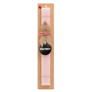 Call of Duty, Easter Set, wooden keychain & scented flat Easter candle (30cm) (PINK)