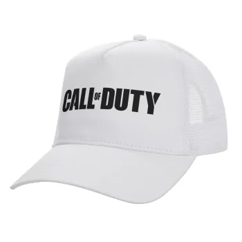 Call of Duty, Structured Trucker Adult Hat, with Mesh, WHITE (100% COTTON, ADULT, UNISEX, ONE SIZE)