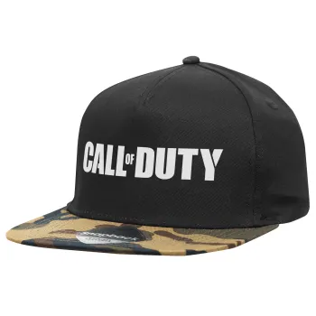 Call of Duty, Adult Flat Snapback Hat Black/Camouflage, (100% COTTON TWILL, ADULT, UNISEX, ONE SIZE)