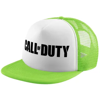 Call of Duty, Adult Soft Trucker Hat with Mesh GREEN/WHITE (POLYESTER, ADULT, ONE SIZE)