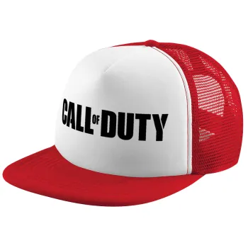 Call of Duty, Adult Soft Trucker Hat with Red/White Mesh (POLYESTER, ADULT, UNISEX, ONE SIZE)