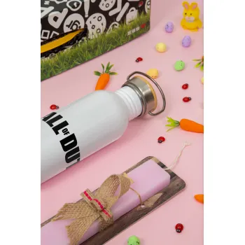 Call of Duty, Easter Set, SS Metallic water bottle (620ml, stainless steel) & scented flat Easter candle (30cm) (PINK)