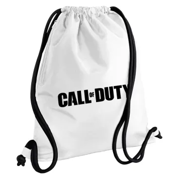 Call of Duty, Τσάντα πλάτης πουγκί GYMBAG λευκή, με τσέπη (40x48cm) & χονδρά κορδόνια