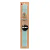 Easter Set, wooden keychain & aromatic flat Easter candle (30cm) (TURQUOISE)