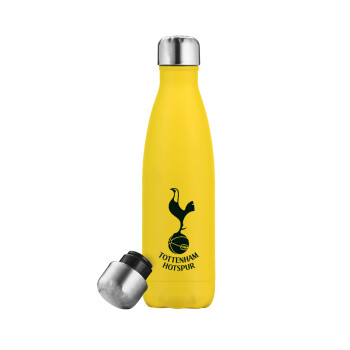 Tottenham Hotspur, Μεταλλικό παγούρι θερμός Κίτρινος (Stainless steel), διπλού τοιχώματος, 500ml