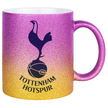 Tottenham Hotspur, Κούπα Χρυσή/Ροζ Glitter, κεραμική, 330ml