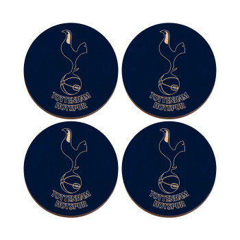 Tottenham Hotspur, ΣΕΤ x4 Σουβέρ ξύλινα στρογγυλά plywood (9cm)