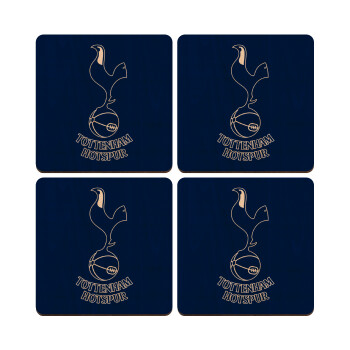 Tottenham Hotspur, ΣΕΤ x4 Σουβέρ ξύλινα τετράγωνα plywood (9cm)