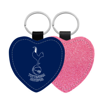 Tottenham Hotspur, Μπρελόκ PU δερμάτινο glitter καρδιά ΡΟΖ