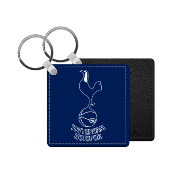 Tottenham Hotspur, Μπρελόκ Δερματίνη, τετράγωνο ΜΑΥΡΟ (5x5cm)