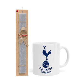 Tottenham Hotspur, Easter Set, Ceramic Cup (330ml) & Easter aromatic flat candle (30cm) (GRAY)