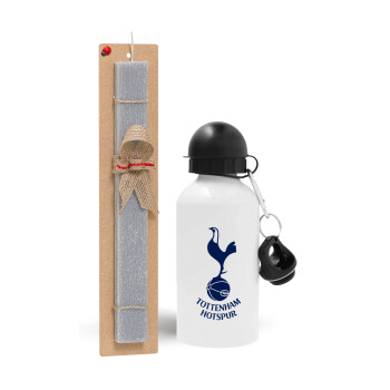 Tottenham Hotspur, Πασχαλινό Σετ, παγούρι μεταλλικό  αλουμινίου (500ml) & πασχαλινή λαμπάδα αρωματική πλακέ (30cm) (ΓΚΡΙ)