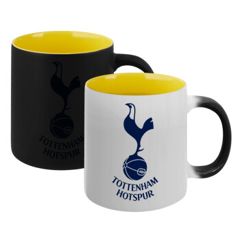 Tottenham Hotspur, Κούπα Μαγική εσωτερικό κίτρινη, κεραμική 330ml που αλλάζει χρώμα με το ζεστό ρόφημα
