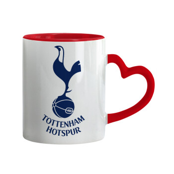 Tottenham Hotspur, Mug heart red handle, ceramic, 330ml