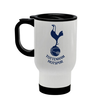 Tottenham Hotspur, Κούπα ταξιδιού ανοξείδωτη με καπάκι, διπλού τοιχώματος (θερμό) λευκή 450ml