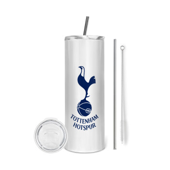 Tottenham Hotspur, Eco friendly ποτήρι θερμό (tumbler) από ανοξείδωτο ατσάλι 600ml, με μεταλλικό καλαμάκι & βούρτσα καθαρισμού