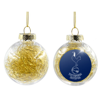 Tottenham Hotspur, Χριστουγεννιάτικη μπάλα δένδρου διάφανη με χρυσό γέμισμα 8cm