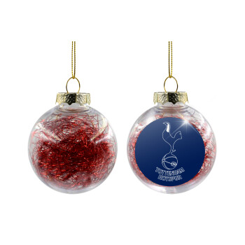 Tottenham Hotspur, Χριστουγεννιάτικη μπάλα δένδρου διάφανη με κόκκινο γέμισμα 8cm