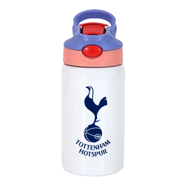 Tottenham Hotspur — Παιδικό παγούρι θερμό, ανοξείδωτο, με καλαμάκι ασφαλείας, ροζ/μωβ (350ml)