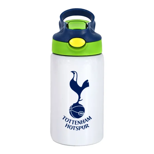 Tottenham Hotspur — Παιδικό παγούρι θερμό, ανοξείδωτο, με καλαμάκι ασφαλείας, πράσινο/μπλε (350ml)