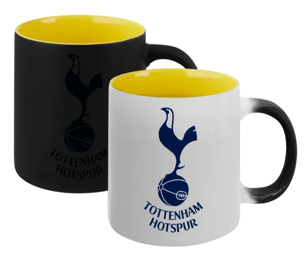Tottenham Hotspur — Κούπα Μαγική εσωτερικό κίτρινη, κεραμική 330ml που αλλάζει χρώμα με το ζεστό ρόφημα