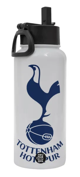 Tottenham Hotspur — Metal mug thermo White with Straw and Spout Lid (Stainless steel), double wall, 950ml