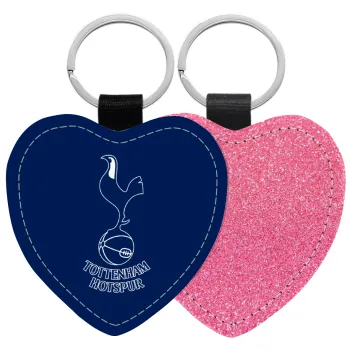 Tottenham Hotspur, Μπρελόκ PU δερμάτινο glitter καρδιά ΡΟΖ