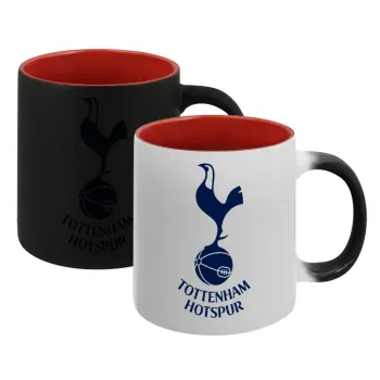 Tottenham Hotspur, Κούπα Μαγική εσωτερικό κόκκινο, κεραμική, 330ml που αλλάζει χρώμα με το ζεστό ρόφημα