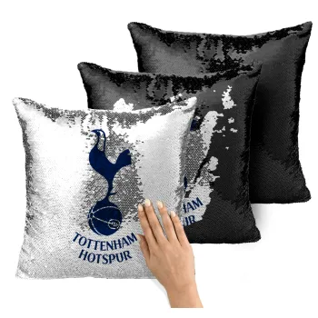 Tottenham Hotspur, Μαξιλάρι καναπέ Μαγικό Μαύρο με πούλιες 40x40cm περιέχεται το γέμισμα