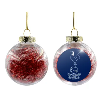 Tottenham Hotspur, Transparent Christmas tree ball ornament with red filling 8cm