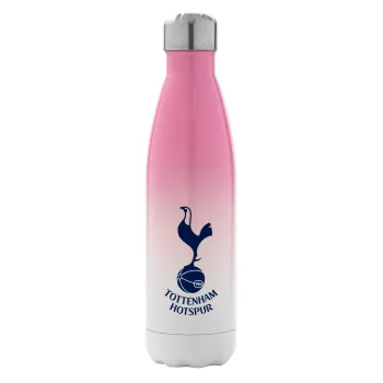 Tottenham Hotspur, Μεταλλικό παγούρι θερμός Ροζ/Λευκό (Stainless steel), διπλού τοιχώματος, 500ml