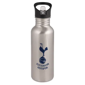 Tottenham Hotspur, Παγούρι νερού Ασημένιο με καλαμάκι, ανοξείδωτο ατσάλι 600ml
