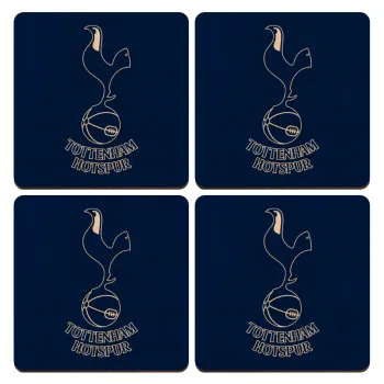 Tottenham Hotspur, ΣΕΤ x4 Σουβέρ ξύλινα τετράγωνα plywood (9cm)