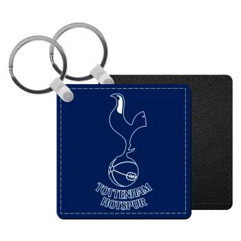 Tottenham Hotspur, Μπρελόκ Δερματίνη, τετράγωνο ΜΑΥΡΟ (5x5cm)