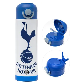Tottenham Hotspur, Children's hot water bottle, stainless steel, with safety straw, BLUE (500ml)