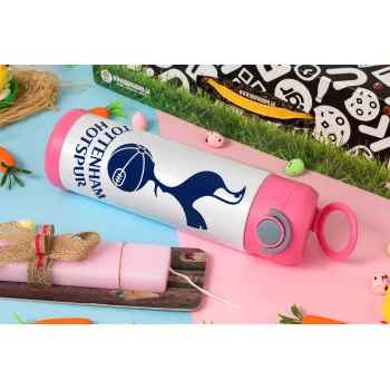Tottenham Hotspur, Easter candle, Childrens hot water bottle, stainless steel, with safety straw, PINK (500ml)