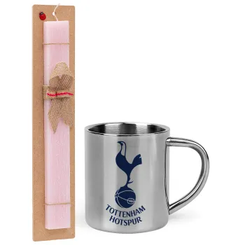 Tottenham Hotspur, Πασχαλινή Λαμπάδα με μεταλλική κούπα θερμό (300ml) & κερί αρωματικό πλακέ (30cm) (ΡΟΖ)