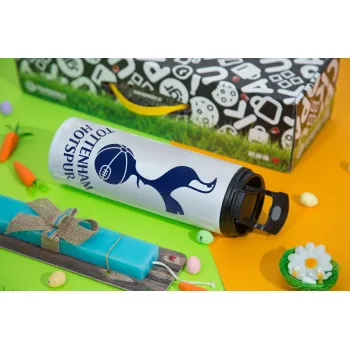 Tottenham Hotspur, Πασχαλινή Λαμπάδα με Travel Tumbler θερμό με διπλό καπάκι (600ml, BPA free) & κερί αρωματικό πλακέ (30cm) (ΤΙΡΚΟΥΑΖ)