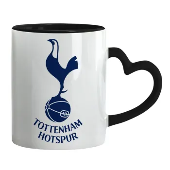 Tottenham Hotspur, Κούπα καρδιά χερούλι μαύρη, κεραμική, 330ml