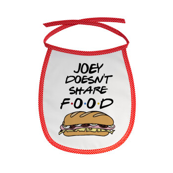 Joey Doesn't Share Food, Σαλιάρα μωρού αλέκιαστη με κορδόνι Κόκκινη