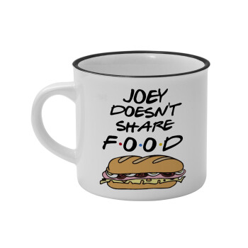 Joey Doesn't Share Food, Κούπα κεραμική vintage Λευκή/Μαύρη 230ml