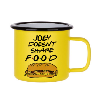 Joey Doesn't Share Food, Metallic enamel MATT Yellow cup 360ml