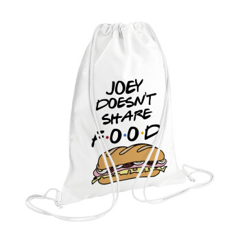 Joey Doesn't Share Food, Backpack pouch GYMBAG white (28x40cm)