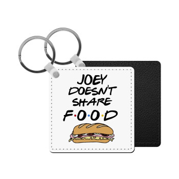 Joey Doesn't Share Food, Μπρελόκ Δερματίνη, τετράγωνο ΜΑΥΡΟ (5x5cm)