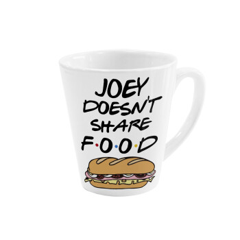 Joey Doesn't Share Food, Κούπα κωνική Latte Λευκή, κεραμική, 300ml