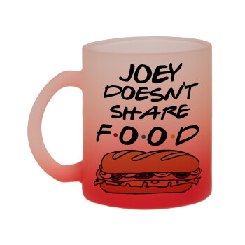 Joey Doesn't Share Food, Κούπα γυάλινη δίχρωμη με βάση το κόκκινο ματ, 330ml